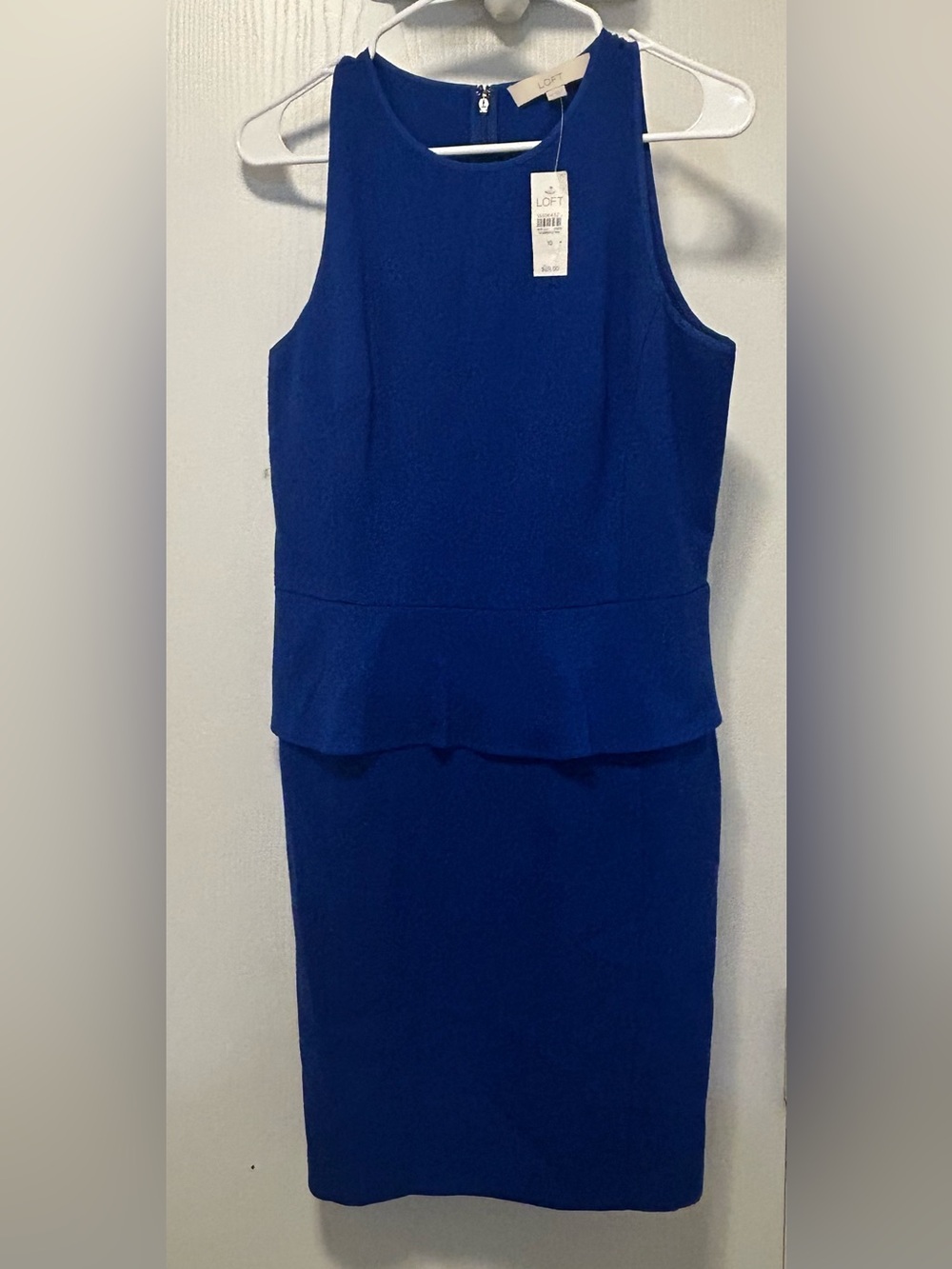 LOFT Royal Blue Sleeveless Peplum Sheath Dress